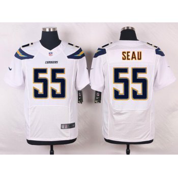 Men's San Diego Chargers #55 Junior Seau White Road NFL Nike Elite Jersey