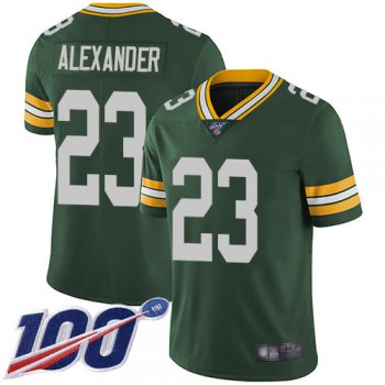 Packers #23 Jaire Alexander Green Team Color Men's Stitched Football 100th Season Vapor Limited Jersey