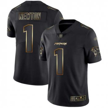 Panthers #1 Cam Newton Black Gold Men's Stitched Football Vapor Untouchable Limited Jersey