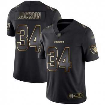 Raiders #34 Bo Jackson Black Gold Men's Stitched Football Vapor Untouchable Limited Jersey