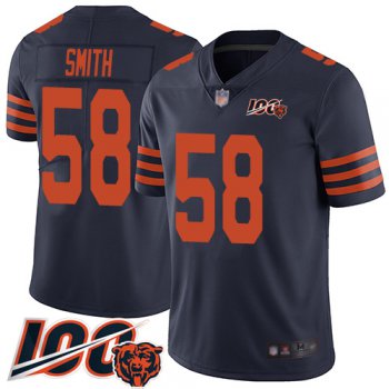 Bears #58 Roquan Smith Navy Blue Alternate Men's Stitched Football 100th Season Vapor Limited Jersey