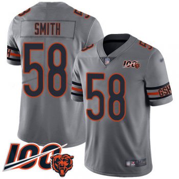 Bears #58 Roquan Smith Silver Men's Stitched Football Limited Inverted Legend 100th Season Jersey
