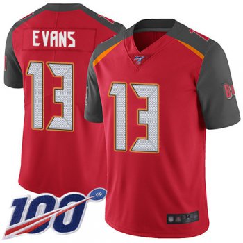 Buccaneers #13 Mike Evans Red Team Color Men's Stitched Football 100th Season Vapor Limited Jersey