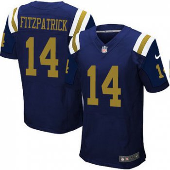 Men's New York Jets #14 Ryan Fitzpatrick Navy Blue Alternate NFL Nike Elite Jersey