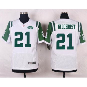 Men's New York Jets #21 Marcus Gilchrist White Road NFL Nike Elite Jersey