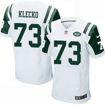 Men's New York Jets #73 Joe Klecko White Road NFL Nike Elite Jersey