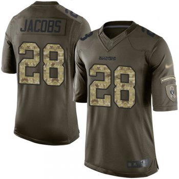 Raiders #28 Josh Jacobs Green Men's Stitched Football Limited 2015 Salute To Service Jersey