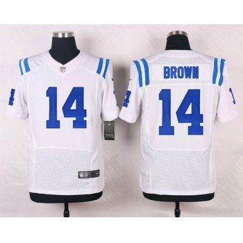 Men's Indianapolis Colts #14 Vincent Brown White Road NFL Nike Elite Jersey
