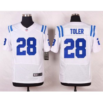 Men's Indianapolis Colts #28 Greg Toler White Road NFL Nike Elite Jersey