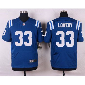 Men's Indianapolis Colts #33 Dwight Lowery Royal Blue Team Color NFL Nike Elite Jersey