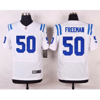 Men's Indianapolis Colts #50 Jerrell Freeman White Road NFL Nike Elite Jersey
