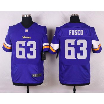 Men's Minnesota Vikings #63 Brandon Fusco Purple Team Color NFL Nike Elite Jersey