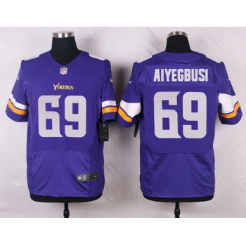 Men's Minnesota Vikings #69 Babatunde Aiyegbusi Purple Team Color NFL Nike Elite Jersey