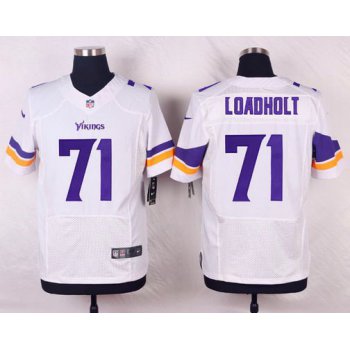 Men's Minnesota Vikings #71 Phil Loadholt White Road NFL Nike Elite Jersey