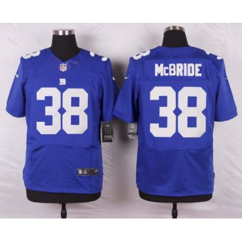 Men's New York Giants #38 Trumaine McBride Royal Blue Team Color NFL Nike Elite Jersey