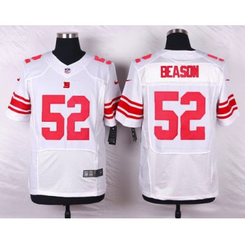 Men's New York Giants #52 Jon Beason White Road NFL Nike Elite Jersey