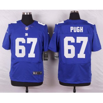 Men's New York Giants #67 Justin Pugh Royal Blue Team Color NFL Nike Elite Jersey
