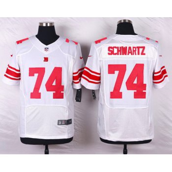 Men's New York Giants #74 Geoff Schwartz White Road NFL Nike Elite Jersey