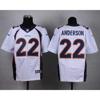 Nike Denver Broncos #22 C. J. Anderson 2013 White Elite Jersey