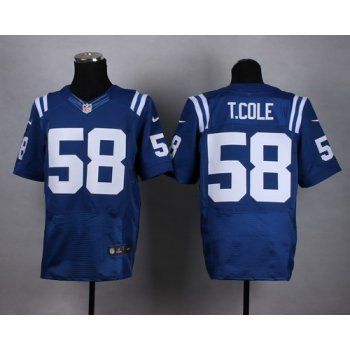 Nike Indianapolis Colts #58 Trent Cole Blue Elite Jersey