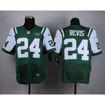 Nike New York Jets #24 Darrelle Revis Green Elite Jersey