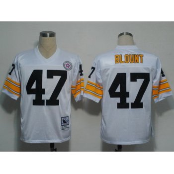 Pittsburgh Steelers #47 Mel Blount White Throwback Jersey