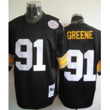 Pittsburgh Steelers #91 Kevin Greene Black Throwback Jersey