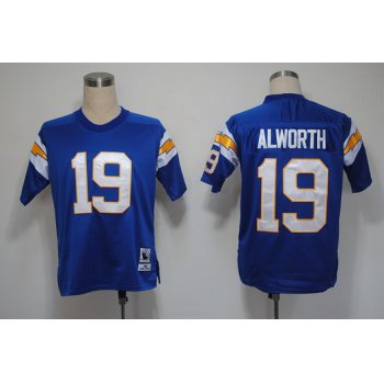 San Diego Chargers #19 Lance Alworth Navy Blue Throwback Jersey