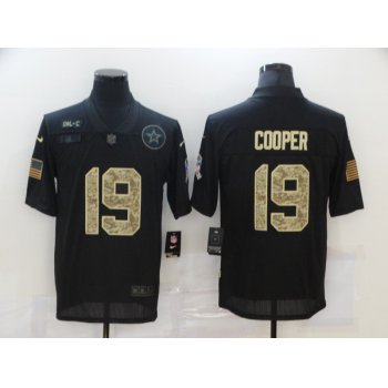 Men's Dallas Cowboys #19 Amari Cooper Black Camo 2020 Salute To Service Stitched NFL Nike Limited Jersey