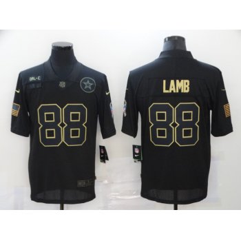 Men's Dallas Cowboys #88 CeeDee Lamb Black 2020 Salute To Service Stitched NFL Nike Limited Jersey
