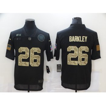 Men's New York Giants #26 Saquon Barkley Black Camo 2020 Salute To Service Stitched NFL Nike Limited Jersey