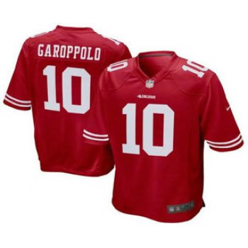 Men's San Francisco 49ers #10 Jimmy Garoppolo Scarlet Red Team Color Stitched NFL Nike Game Jersey
