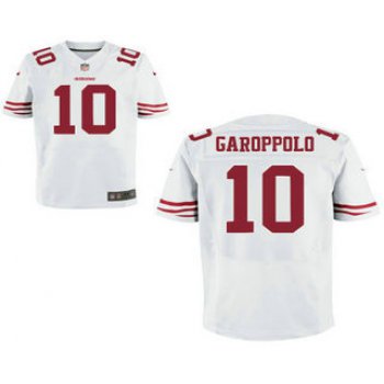Men's San Francisco 49ers #10 Jimmy Garoppolo White Road Stitched NFL Nike Elite Jersey