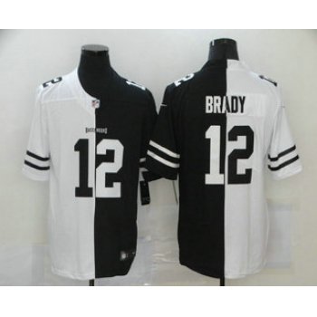 Men's Tampa Bay Buccaneers #12 Tom Brady White Black Peaceful Coexisting 2020 Vapor Untouchable Stitched NFL Nike Limited Jersey