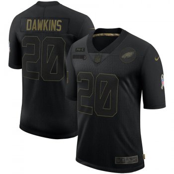 Nike Eagles 20 Brian Dawkins Black 2020 Salute To Service Limited Jersey