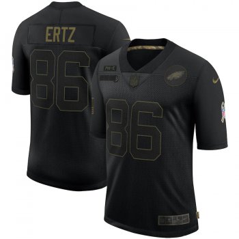 Nike Eagles 86 Zach Ertz Black 2020 Salute To Service Limited Jersey