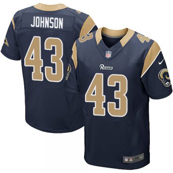 Nike Rams #43 John Johnson Navy Blue Team Color Men's Stitched NFL Elite Jersey