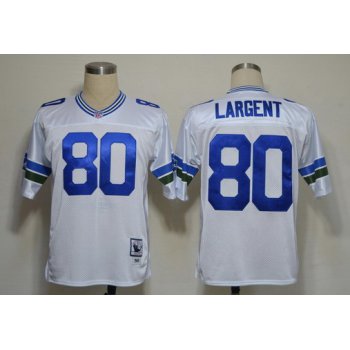 Seattle Seahawks #80 Steve Largent White Throwback Jersey