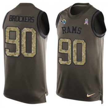 Men's Los Angeles Rams #90 Michael Brockers Green Salute to Service Hot Pressing Player Name & Number Nike NFL Tank Top Jersey