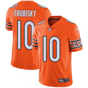 Nike Chicago Bears #10 Mitchell Trubisky Orange Men's Stitched NFL Limited Rush Jersey