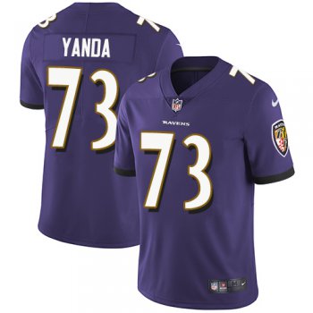 Nike Baltimore Ravens #73 Marshal Yanda Purple Team Color Men's Stitched NFL Vapor Untouchable Limited Jersey