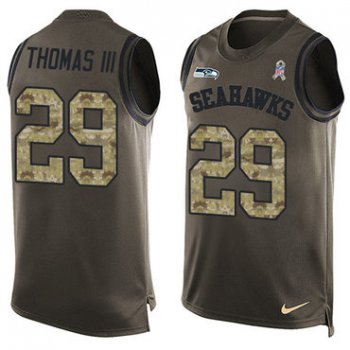 Nike Seattle Seahawks #29 Earl Thomas III Green Men's Stitched NFL Limited Salute To Service Tank Top Jersey