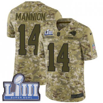 #14 Limited Sean Mannion Camo Nike NFL Youth Jersey Los Angeles Rams 2018 Salute to Service Super Bowl LIII Bound