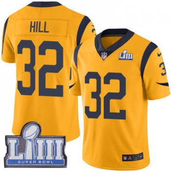 #32 Limited Troy Hill Gold Nike NFL Youth Jersey Los Angeles Rams Rush Vapor Untouchable Super Bowl LIII Bound