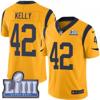 #42 Limited John Kelly Gold Nike NFL Youth Jersey Los Angeles Rams Rush Vapor Untouchable Super Bowl LIII Bound