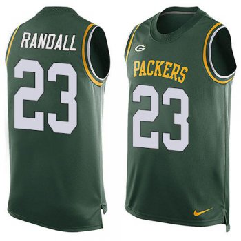 Men's Green Bay Packers #23 Damarious Randall Green Hot Pressing Player Name & Number Nike NFL Tank Top Jersey