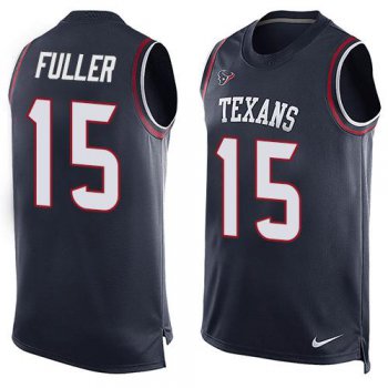Men's Houston Texans #15 Will Fuller Navy Blue Hot Pressing Player Name & Number Nike NFL Tank Top Jersey