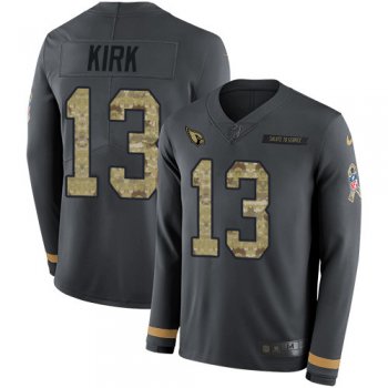 Nike Cardinals #13 Christian Kirk Anthracite Salute to Service Men's Stitched NFL Limited Therma Long Sleeve Jersey