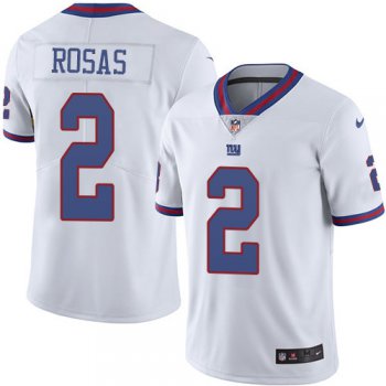Nike Giants #2 Aldrick Rosas White Men's Stitched NFL Limited Rush Jersey