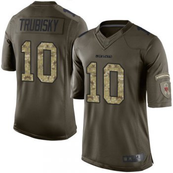 Bears #10 Mitchell Trubisky Green Men's Stitched Football Limited 2015 Salute to Service Jersey